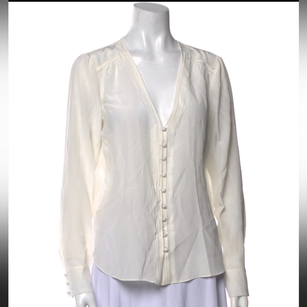 Veronica Beard Marella Silk Button-Front Blouse -… - image 5